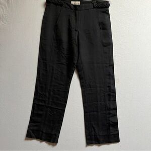 Emporio Armani Black Men's Dress Pants with Braided Waist Detail